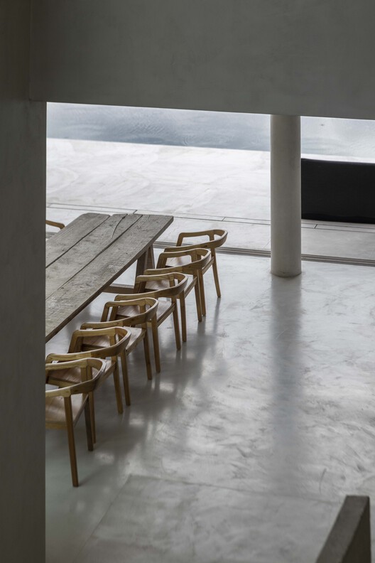 Marinas House / Pirca Arquitectura - Interior Photography, Dining room, Wood, Concrete, Column