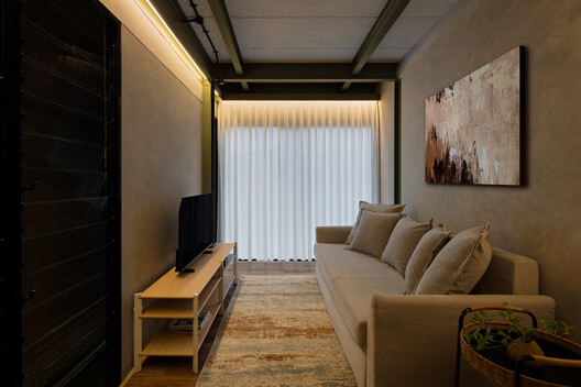 Mic(r)oLiving House / PSA Studio Mic(r)oLiving House / PSA Studio - Interior Photography, Living Room, Wood, Sofa, Lighting