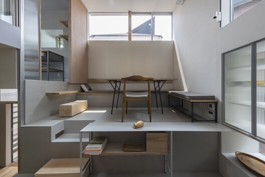 House in Musashi-koyama House in Musashi-koyama - Interior Photography, Wood, Lighting, Shelving, Chair