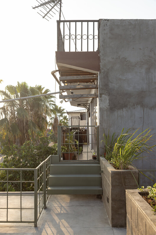 La Colmena - Multi-family Housing as Shared Neighborhood Infrastructure / Ancestra + Natura Futura La Colmena - Multi-family Housing as Shared Neighborhood Infrastructure / Ancestra + Natura Futura - Exterior Photography, Stairs, Handrail, Balcony