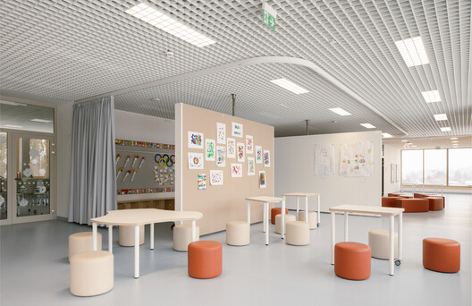 Lošbates Primary School / Pelletier De Fontenay + SOA Architekti Lošbates Primary School / Pelletier De Fontenay + SOA Architekti - Interior Photography, Chair