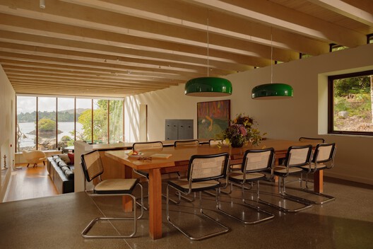 Linden House / Schemata Architects Linden House / Schemata Architects - Interior Photography, Wood, Table, Chair, Lighting, Beam, Glass