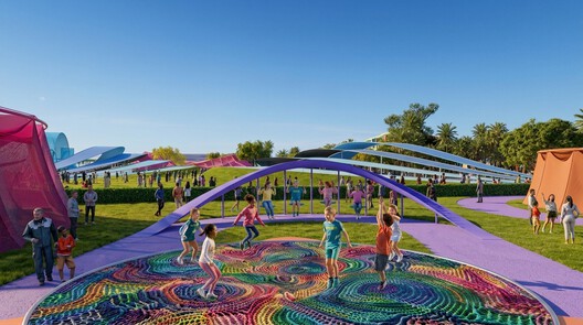 BIG’s Macondo Park Opens as a Temporary Cultural Landscape for Shakira’s Madrid Residency BIG’s Macondo Park Opens as a Temporary Cultural Landscape for Shakira’s Madrid Residency - Image 2 of 5