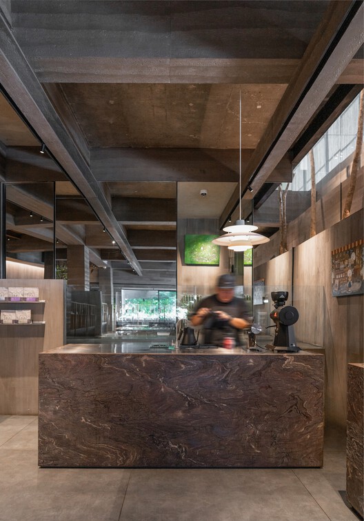 Jordnära Cafe & PHOMI Showroom / Ady Putra Architect Design Firm - Interior Photography, Wood, Lighting