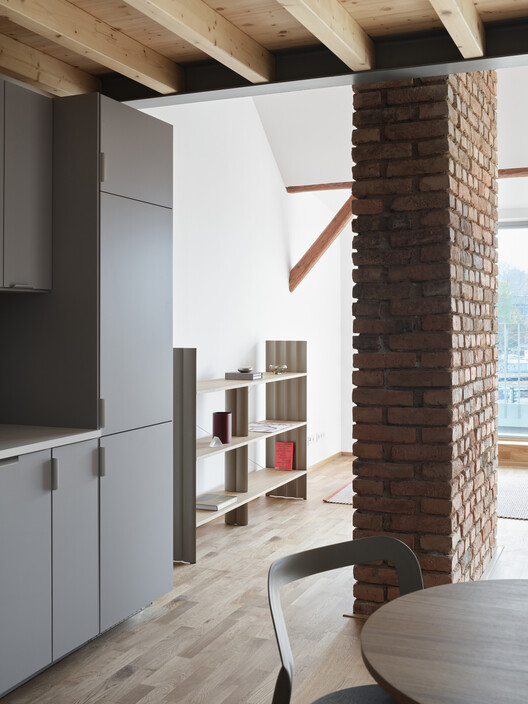 Harfa Rooftop Extension / matěj šebek architekti Harfa Rooftop Extension / matěj šebek architekti - Interior Photography, Wood, Chair, Countertop