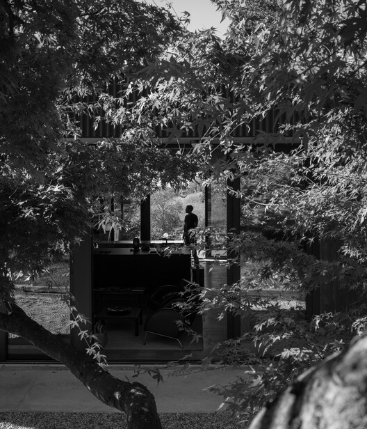 An unfinished domestic device as a threshold between interior and landscape / EX. An unfinished domestic device as a threshold between interior and landscape / EX. - Exterior Photography, Wood