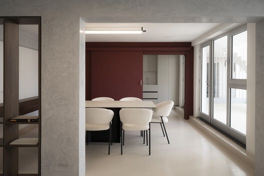 ITA - Italian Trade Agency Dakar / MOST Monti Studio ITA - Italian Trade Agency Dakar / MOST Monti Studio - Interior Photography, Dining room, Wood, Lighting, Door, Table, Chair, Glass