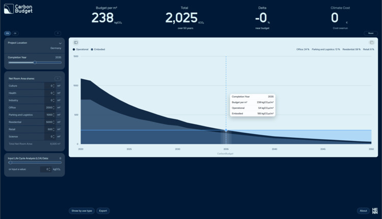 HENN Launches CarbonBudget, a Free Tool for Calculating Project-Specific CO2 Emissions - Image 6 of 8