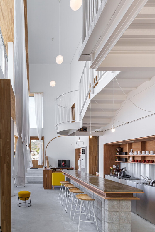 Photography Studio as Local Infrastructure / ArchTank - Interior Photography, Kitchen, Wood, Lighting, Chair