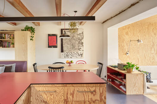 House With a Red Addition / Facha architekti House With a Red Addition / Facha architekti - Interior Photography, Wood, Table, Lighting, Chair, Countertop