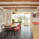House With a Red Addition / Facha architekti - Interior Photography, Extension, Table, Lighting, Chair