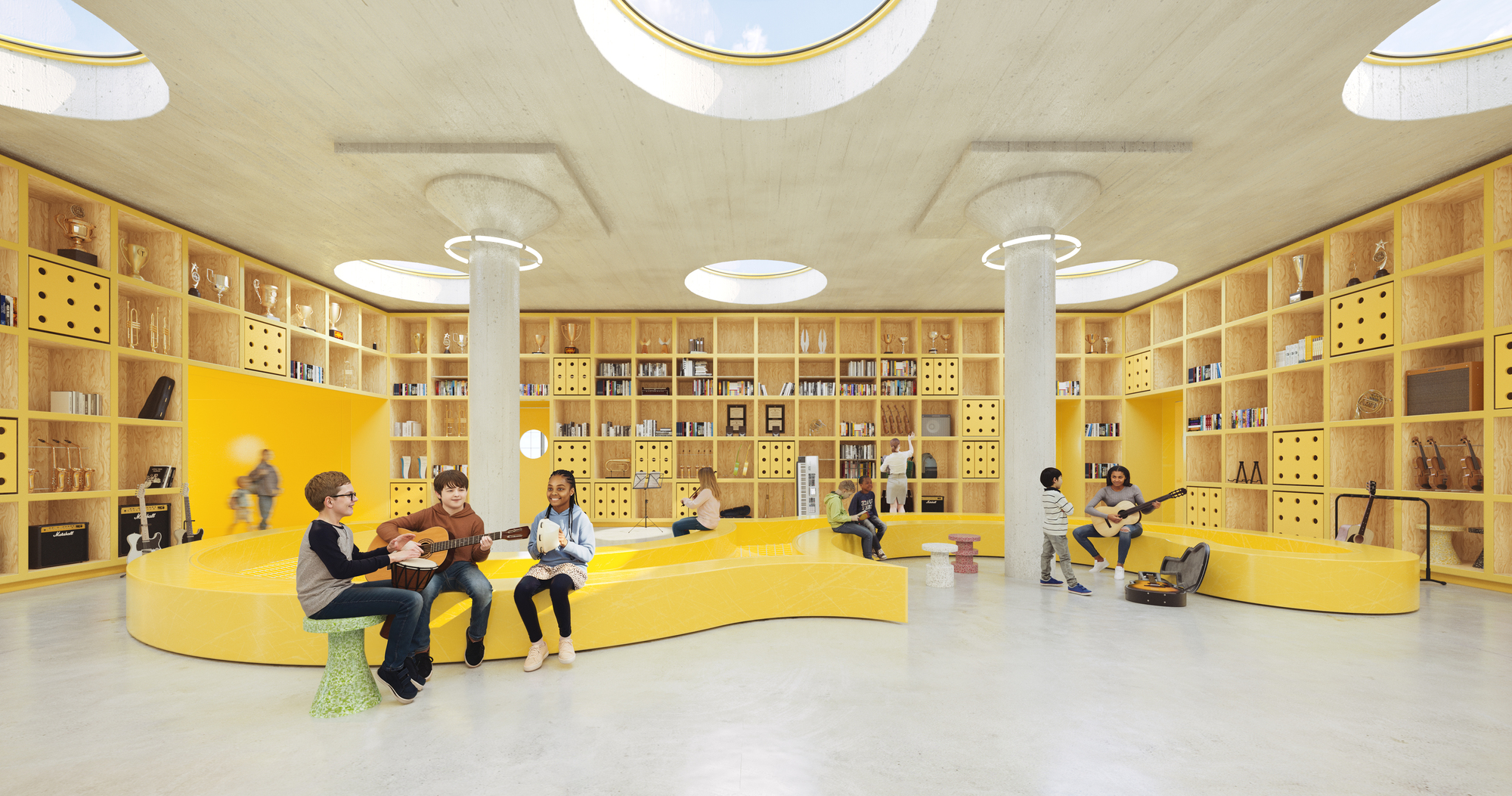 OMA transforma una planta de café de los años treinta en escuela pública de música y artes, vista 5
