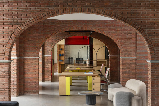 The Mortar House Offices / Logic Design + Build The Mortar House Offices / Logic Design + Build - Interior Photography, Arch, Brick, Chair, Column, Arcade
