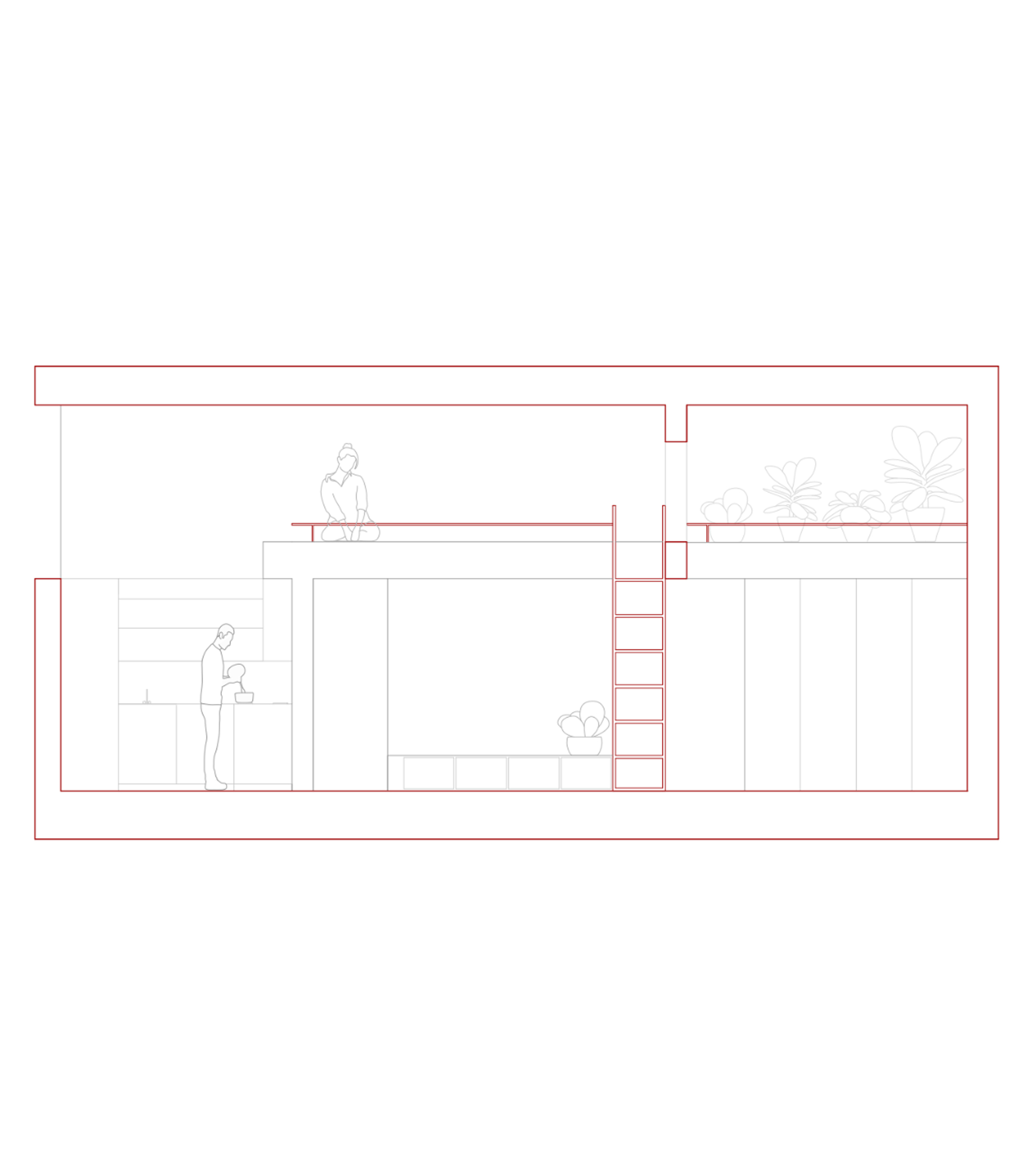 Dynamic Section View Gallery of AA Apartments / Crearctive - 18