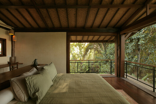 Legombang Treehouse / Cave Urban - Interior Photography, Bedroom, Wood, Bed, Balcony