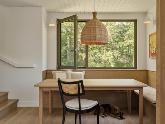 Wild Pond Villa / L. McComber  - Interior Photography, Dining room, Wood, Table, Chair, Lighting, Glass