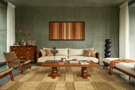 Aalok Farmhouse / Nodecraft Studio - Interior Photography, Living Room, Wood, Table, Sofa, Lighting, Chair