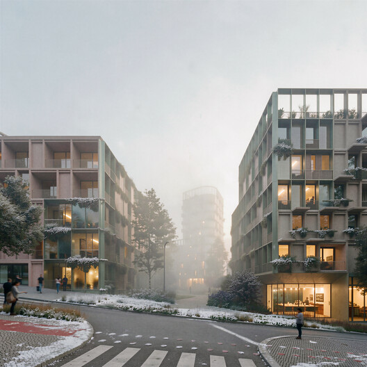 OODA Transforms a Prague City Block into a Permeable Mixed-Use Complex with a Lanscaped Central Plaza OODA Transforms a Prague City Block into a Permeable Mixed-Use Complex with a Lanscaped Central Plaza - Image 8 of 15