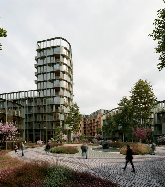 OODA Transforms a Prague City Block into a Permeable Mixed-Use Complex with a Lanscaped Central Plaza OODA Transforms a Prague City Block into a Permeable Mixed-Use Complex with a Lanscaped Central Plaza - Image 6 of 15