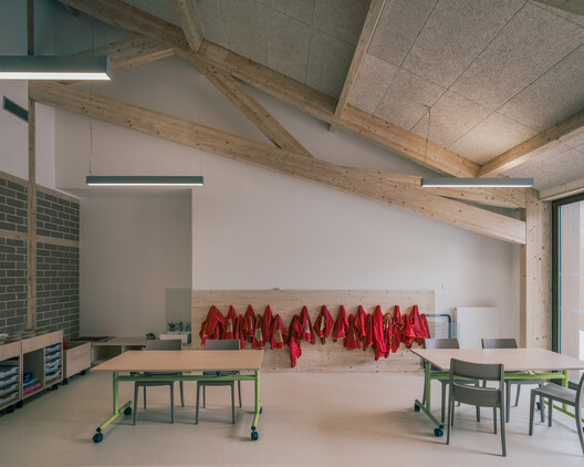 Bois de Cergy Leisure Centre / PLURIEL[LES] ARCHITECTES - Interior Photography, Dining room, Wood, Beam