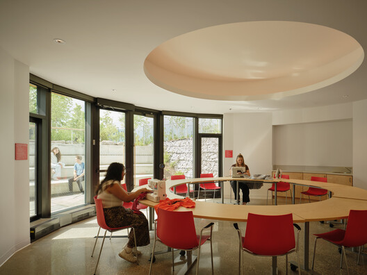 Indigenous House / Formline Architecture + Urbanism + LGA Architectural Partners Indigenous House / Formline Architecture + Urbanism + LGA Architectural Partners - Interior Photography, Table, Chair, Glass