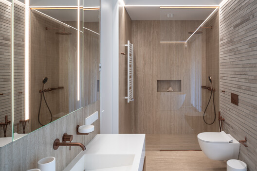 Pamiškio House / ARCHISPEKTRAS - Interior Photography, Bathroom, Wood, Lighting, Sink, Countertop