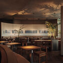 Blu Pizzeria Jeddah / movs studio - Interior Photography, Restaurant & Bar Interiors, Lighting, Chair, Table