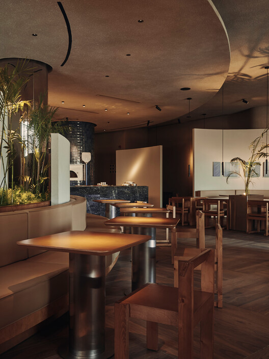 Blu Pizzeria Jeddah / movs studio Blu Pizzeria Jeddah / movs studio - Interior Photography, Dining room, Wood, Lighting, Chair