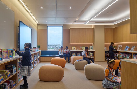 Success Academy Bronx K–12 Campus / SOM - Interior Photography, Living Room, Shelving